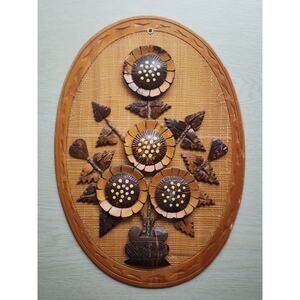 ISLAND WALL HANGING-Coconut Art-Philippines-Hand Made-Carved Coconut Shells